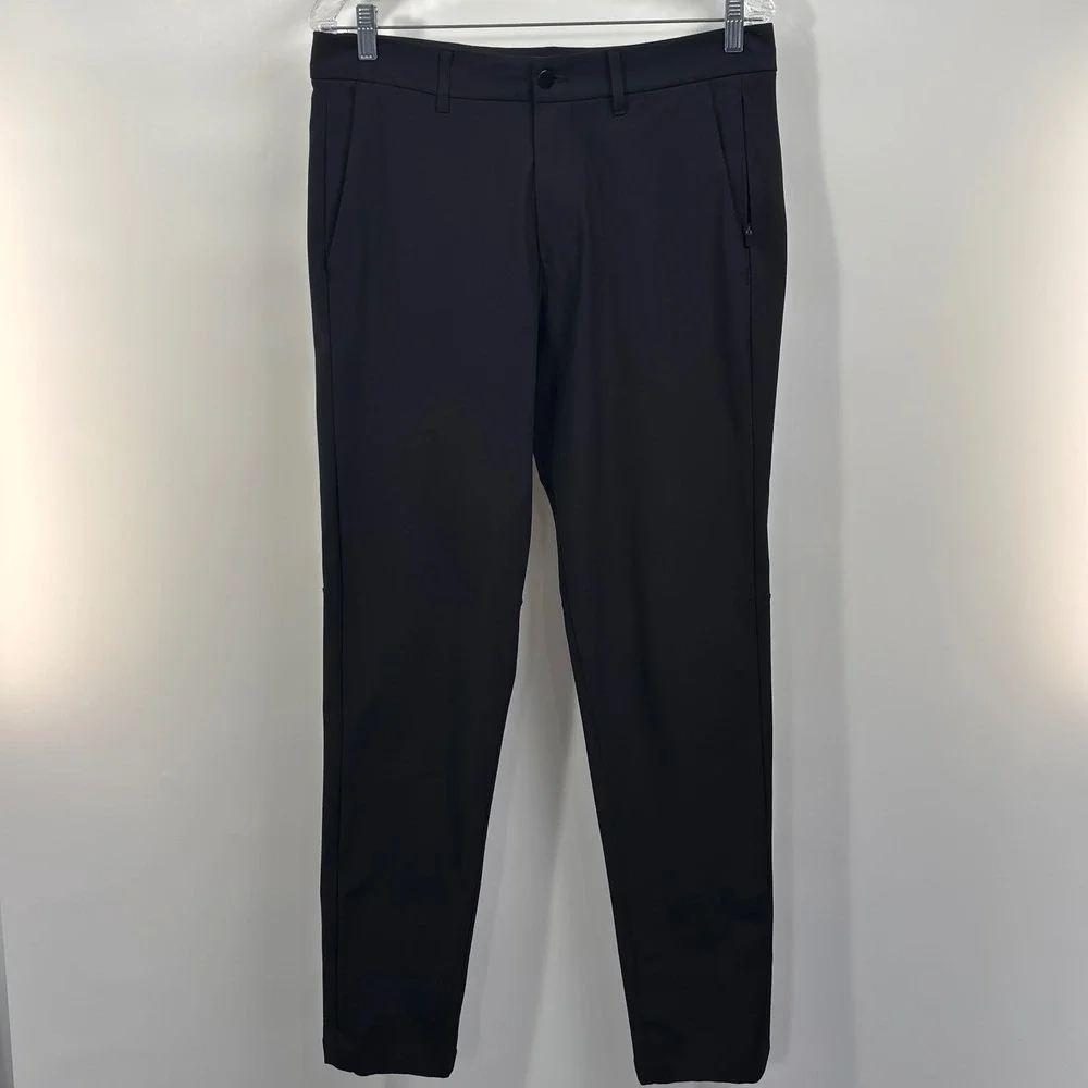 Lululemon Men's Black Slim Fit Pants 32x30 Stretch Tapered Casual Performance